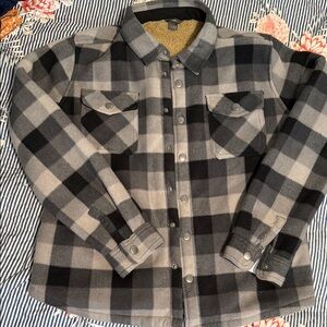 Eddie Bauer Boys Tan Sherpa-Lined Jacket    Size 14/16